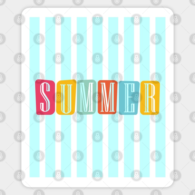 Summer - Blue stripes on - Sticker by Peter the T-Shirt Dude